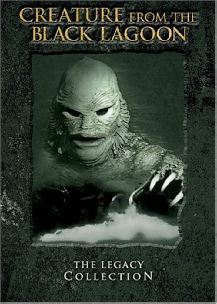 Cover art for Creature from the Black Lagoon: The legacy collection DVD set, featuring the swamp creature.