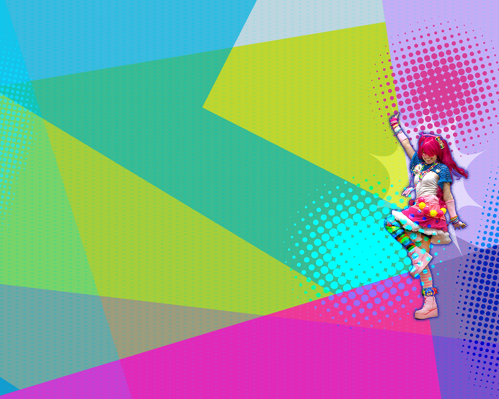 A happy teenager dancing